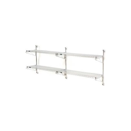 Global Equipment Nexel    Chrome Wall Mount Wire Shelving 24"W x 24"D x 34"H 2 - Shelf Add-On 798140